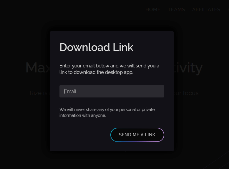 Enter your email to download Rize